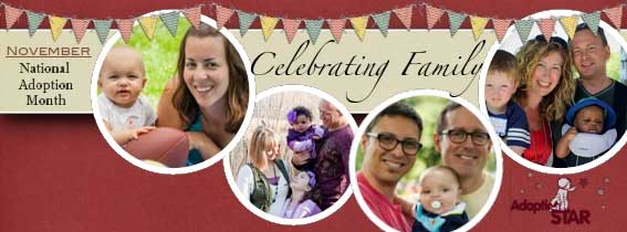 National Adoption Month Banner Famiies